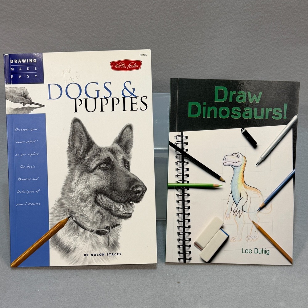 Drawing Dogs and Puppies Draw Dinosaurs Book Set‎